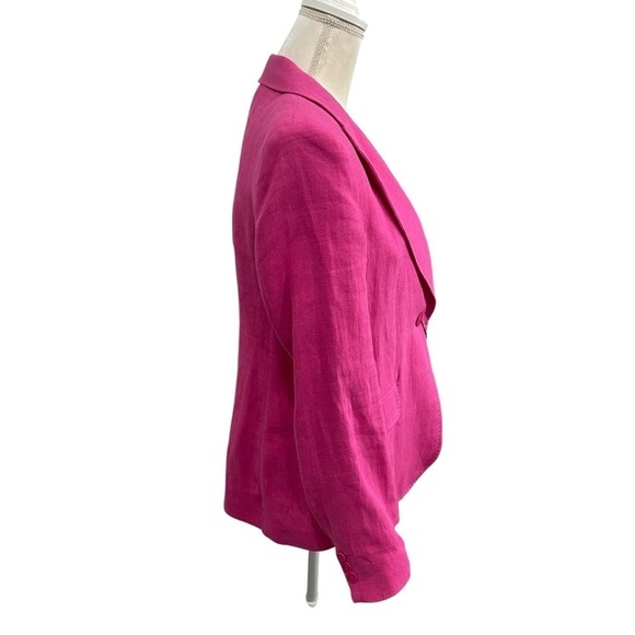 WEEKEND MAX MARA Nalut Linen Canvas Single Breast Blazer Size 8 Fuchsia $575 NWT - Picture 9 of 16